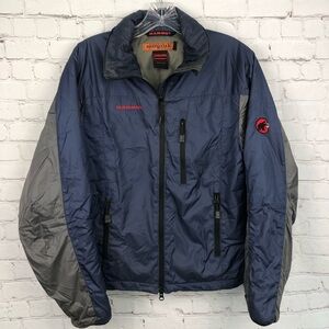 Mammut Blue and Gray Performance Jacket with Stand-up Collar